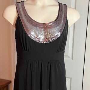Cato Elegant Black Maxi Dress with Silver Accents